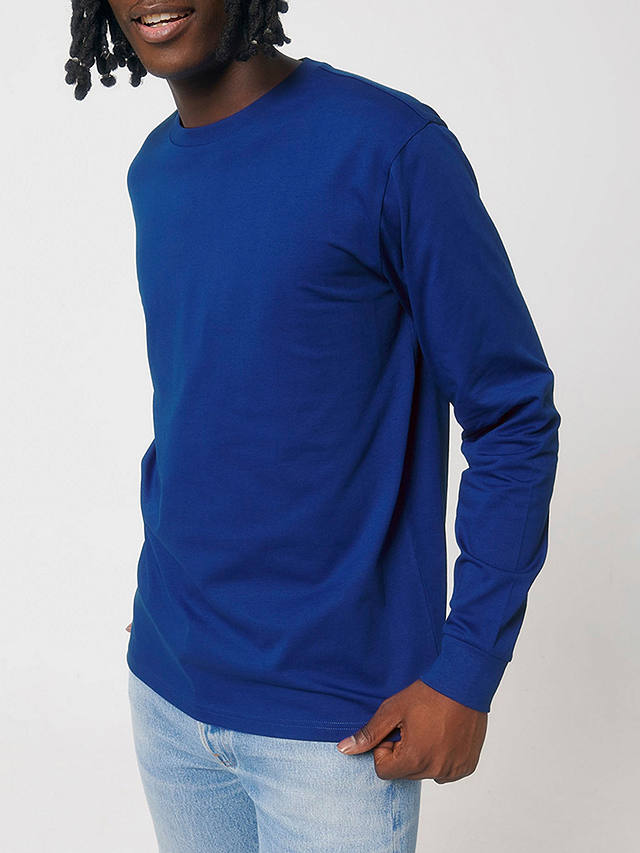 British Boxers GOTS Organic Long Sleeve Lounge T-Shirt, Royal Blue