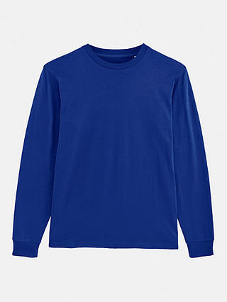 British Boxers GOTS Organic Long Sleeve Lounge T-Shirt, Royal Blue