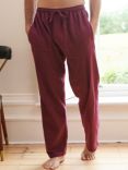 British Boxers Herringbone Brushed Cotton Pyjama Trousers, Carhors Damson