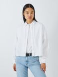 John Lewis ANYDAY Ladder Trim Long Sleeve Shirt, White