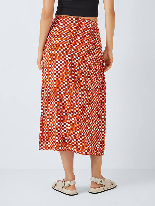 John Lewis ANYDAY Geometric Sarong Skirt, Orange