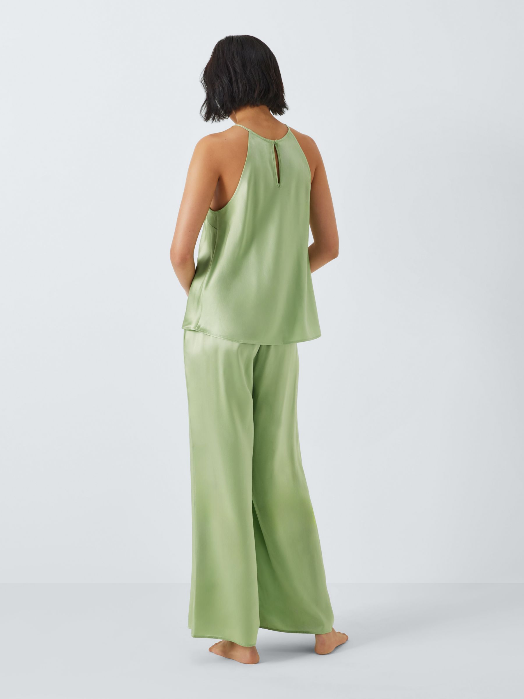 Buy John Lewis Halterneck Camisole Long Silk Pyjama Set, Basil Online at johnlewis.com