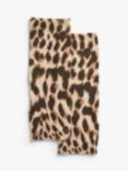 HUSH Leopard Print Cashmere Wristwarmers, Brown/Multi