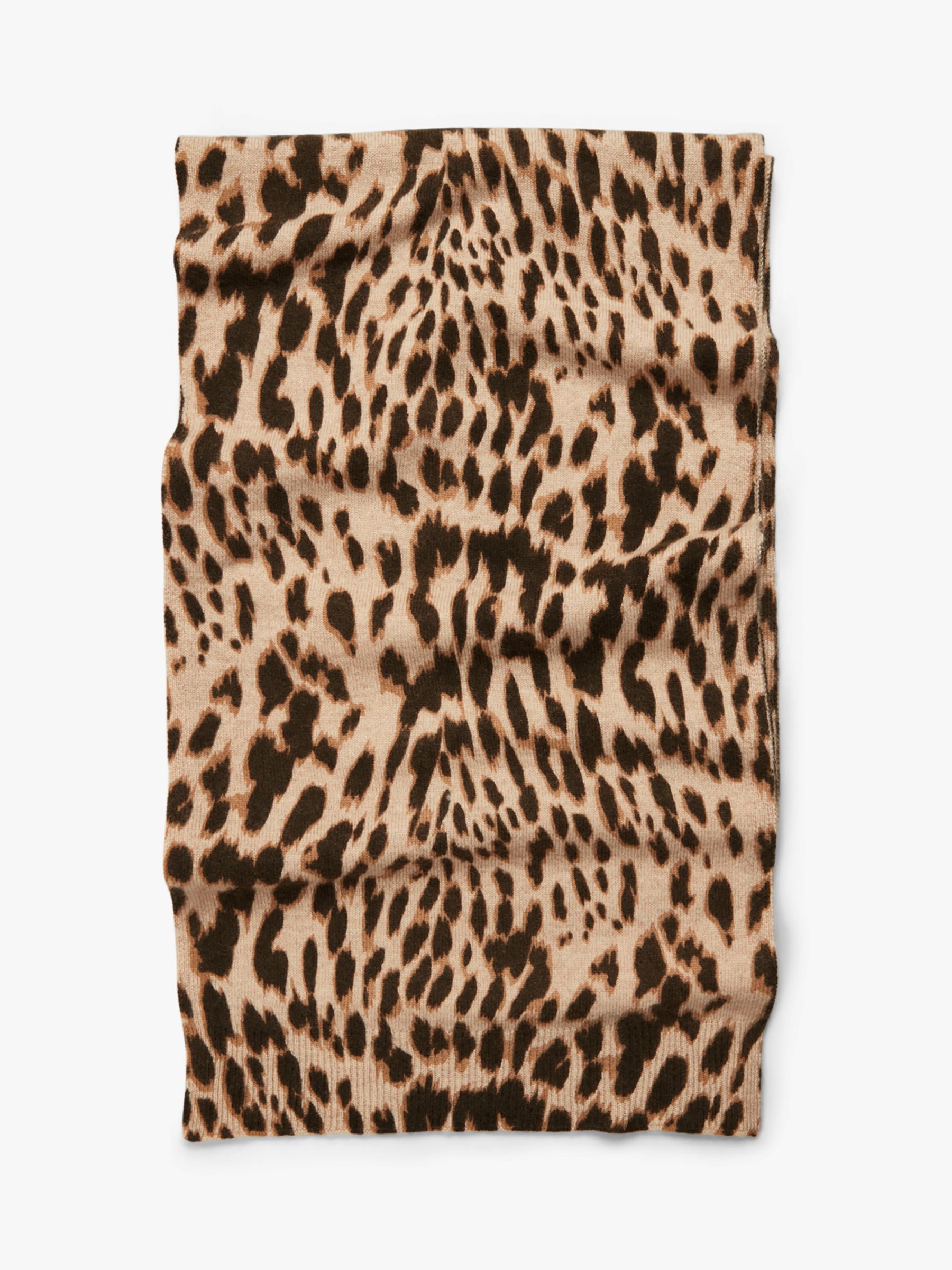 HUSH Leopard Print Cashmere Scarf, Multi at John Lewis & Partners