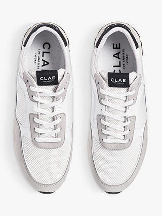 CLAE Joshua Lace Up Trainers, Microchip White/Black