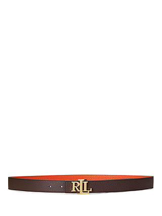 Lauren Ralph Lauren 30 Reversible Leather Belt, Chesnut/Orange, XS