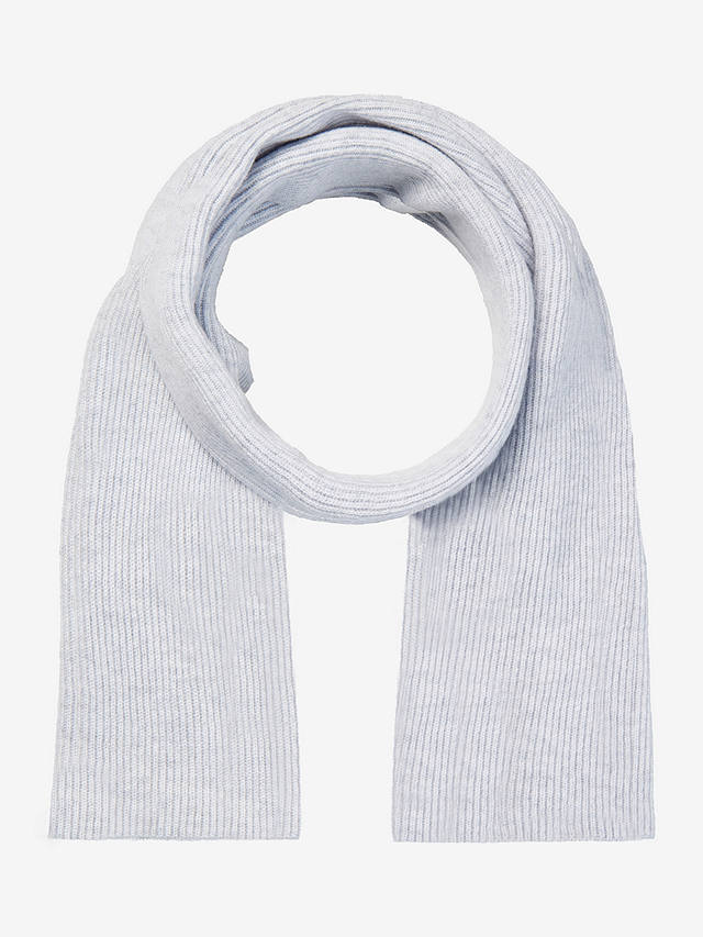 Brora Ribbed Cashmere Scarf, Pearl