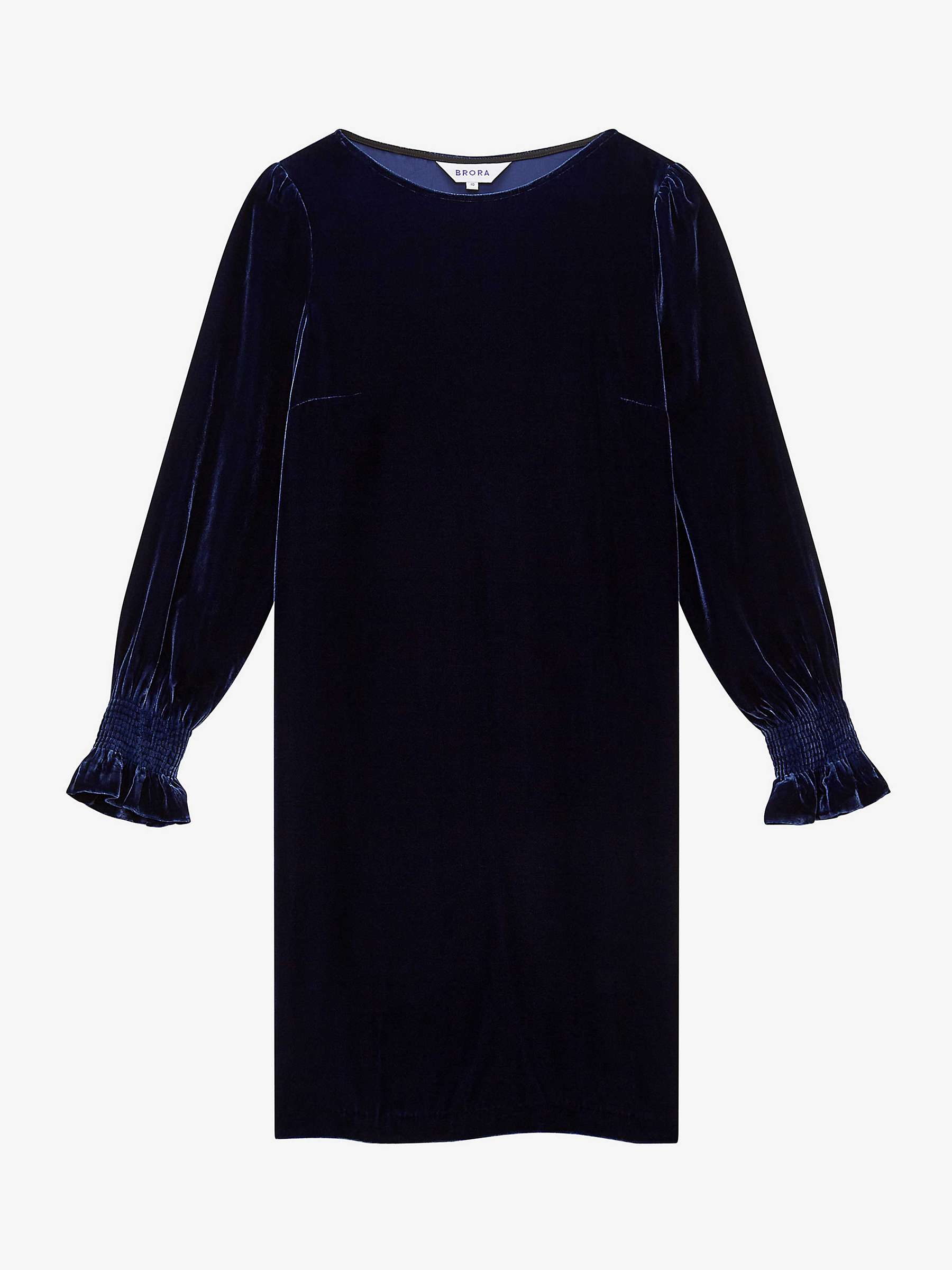 Buy Brora Silk Blend Velvet Tunic Dress, Navy Online at johnlewis.com
