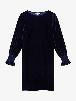 Brora Silk Blend Velvet Tunic Dress, Navy