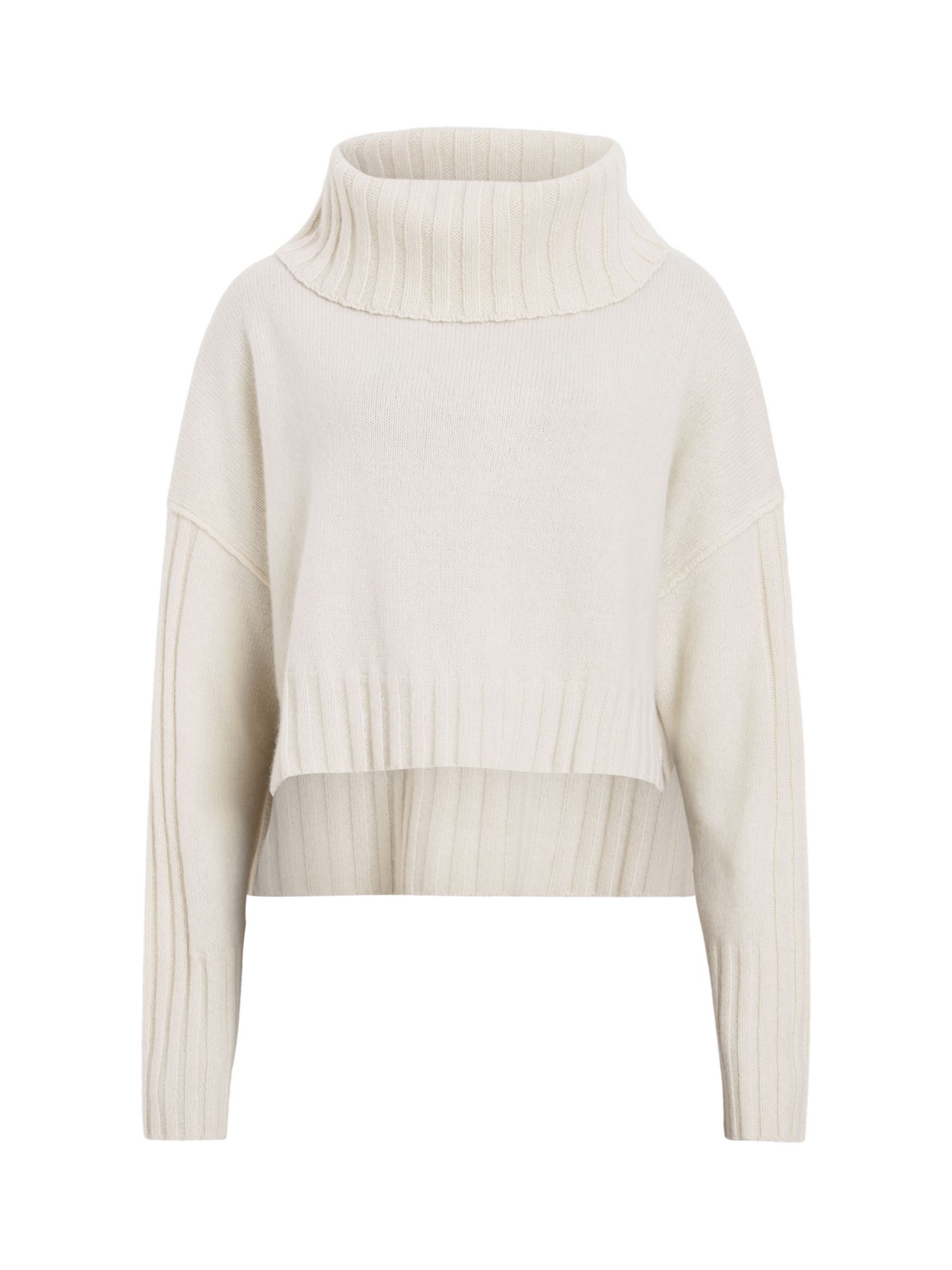 AllSaints Akira Cashmere Blend Jumper, Ivory White at John Lewis & Partners