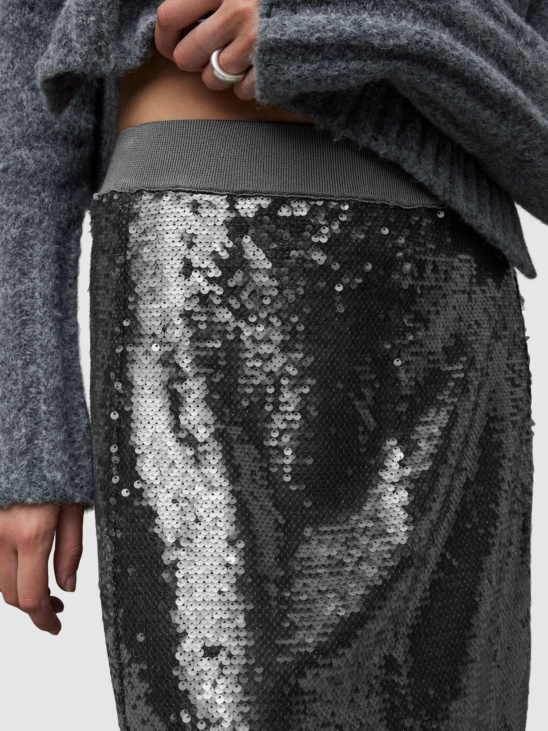 Buy AllSaints Opal Sparkle Skirt, City Smoke Grey Online at johnlewis.com