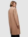 AllSaints Sidney Slim Fit Wool Blend Coat, Camel