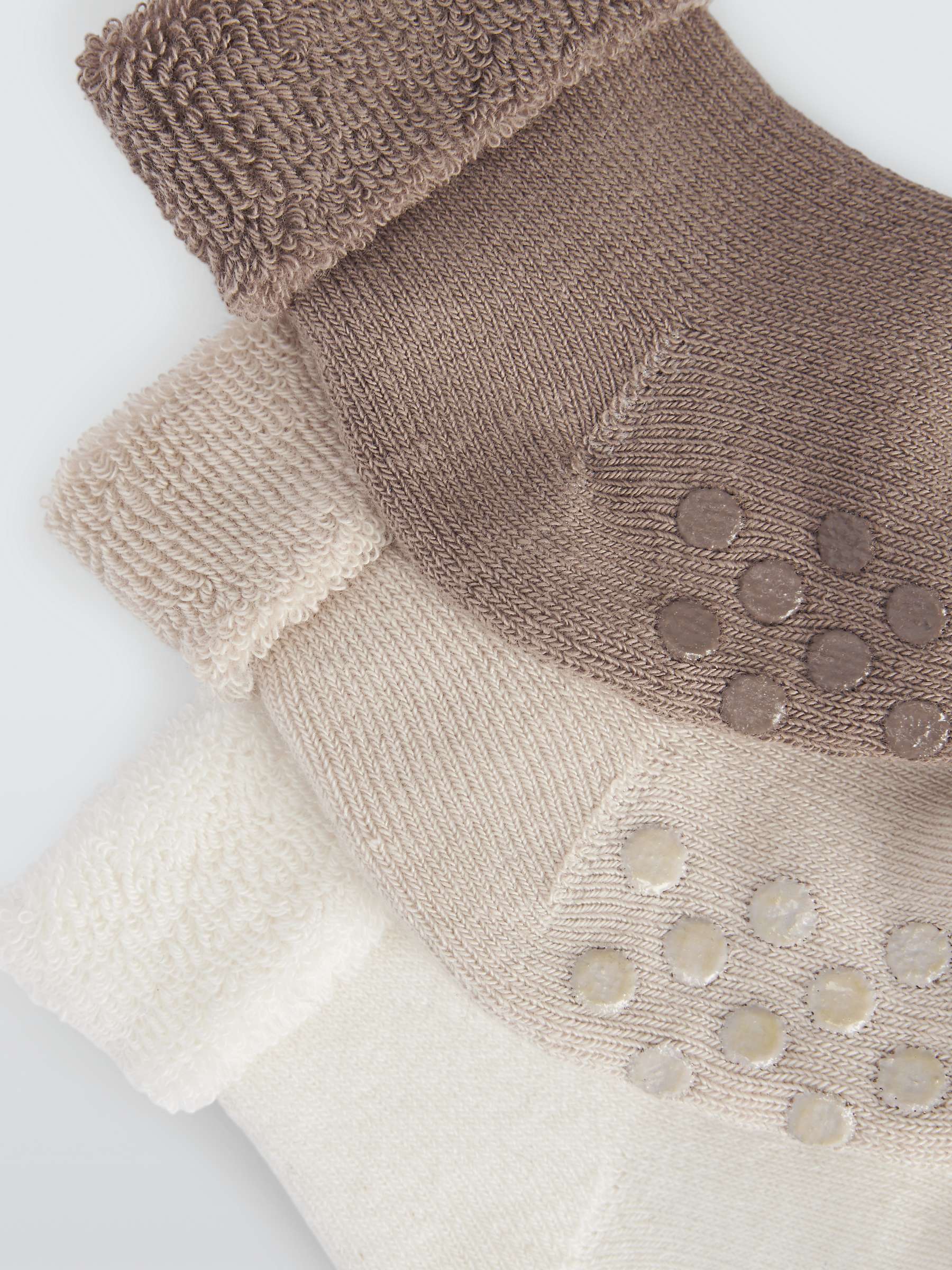 Buy John Lewis Baby Organic Cotton Blend Socks, Pack of 3, Neutrals Online at johnlewis.com