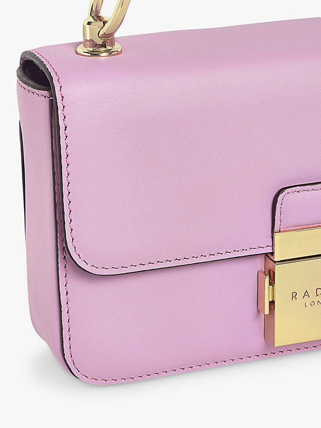 Radley Hanley Close Mini Flapover Leather Crossbody Bag, Sugar Pink