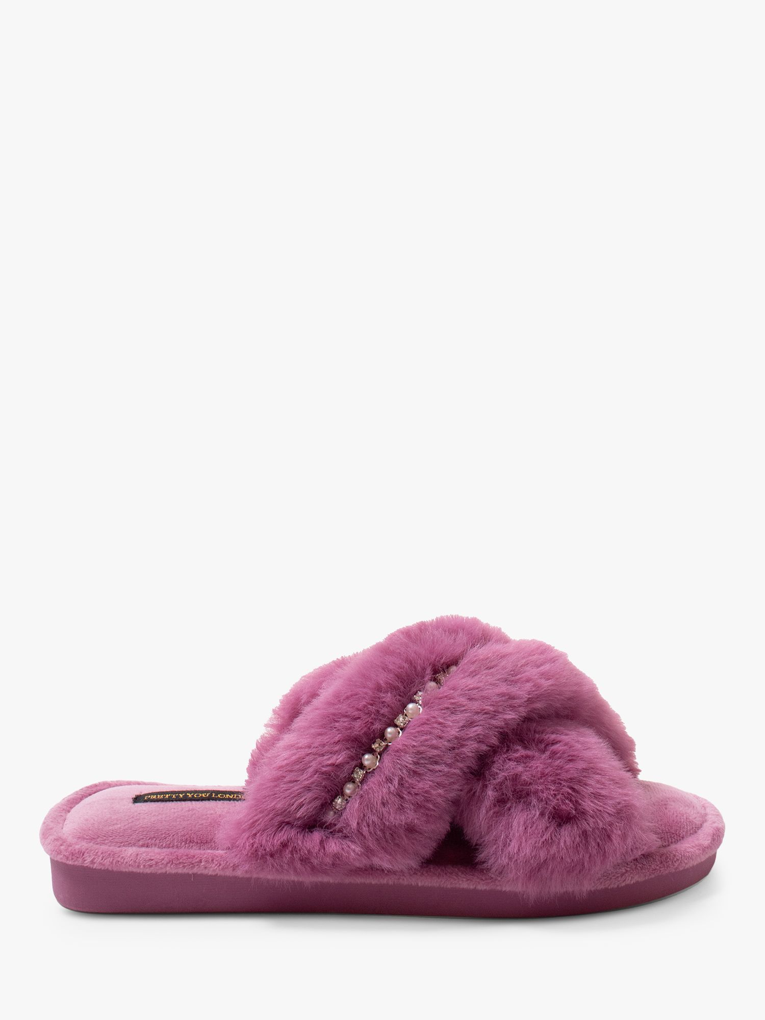 Buy Pretty You London Freya Embellished Slippers Online at johnlewis.com