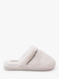 Pretty You London Gracie Embellished Mule Slippers, White