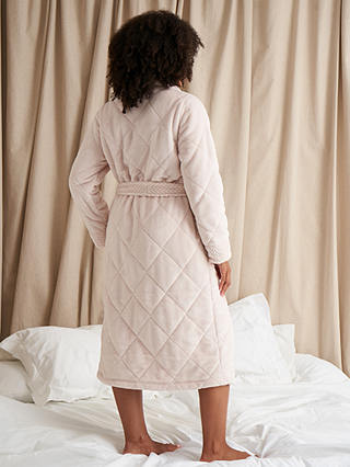 Pretty You London Quilted Velour Dressing Gown, Powder Puff