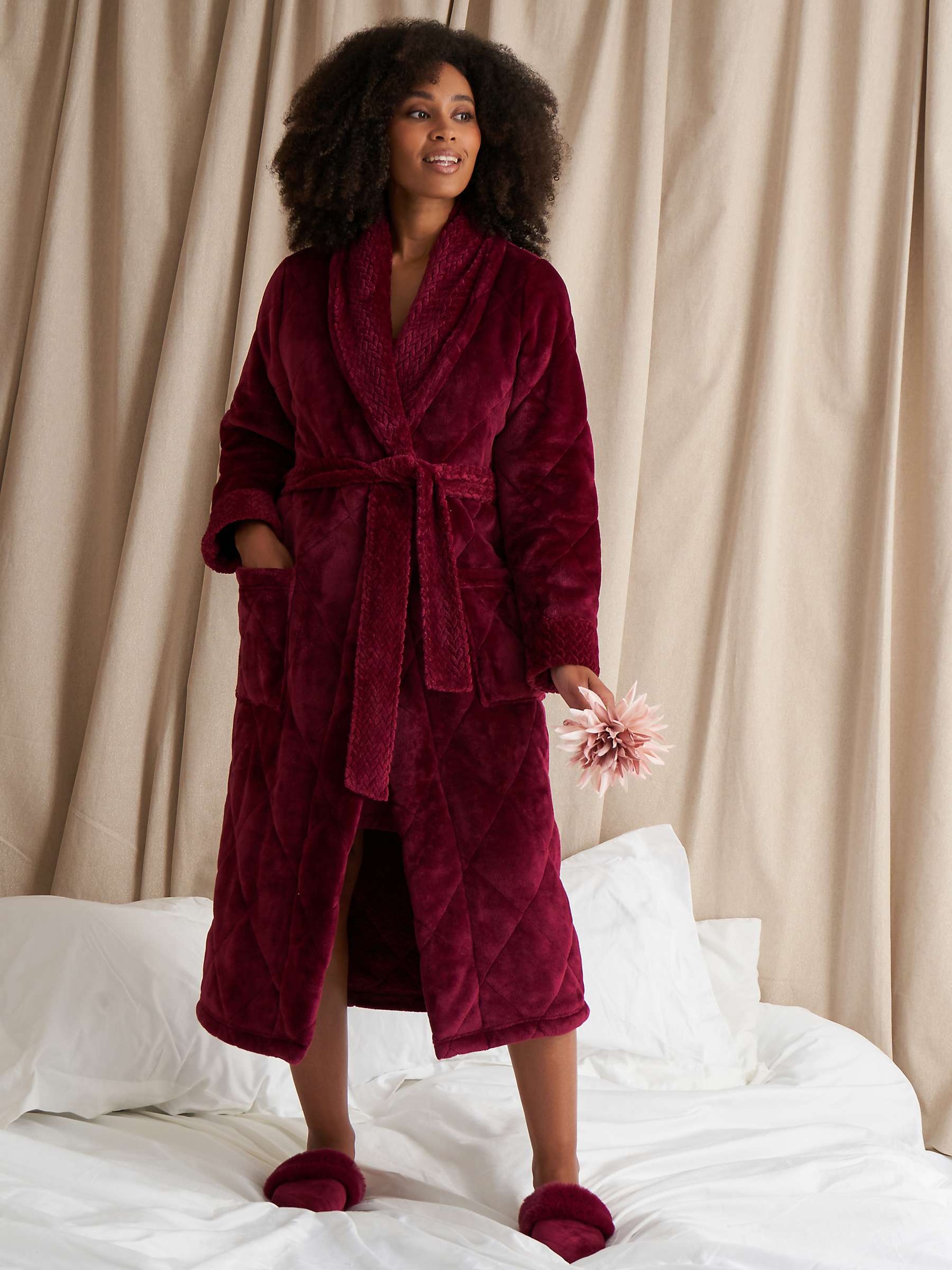 Buy Pretty You London Quilted Velour Dressing Gown Online at johnlewis.com