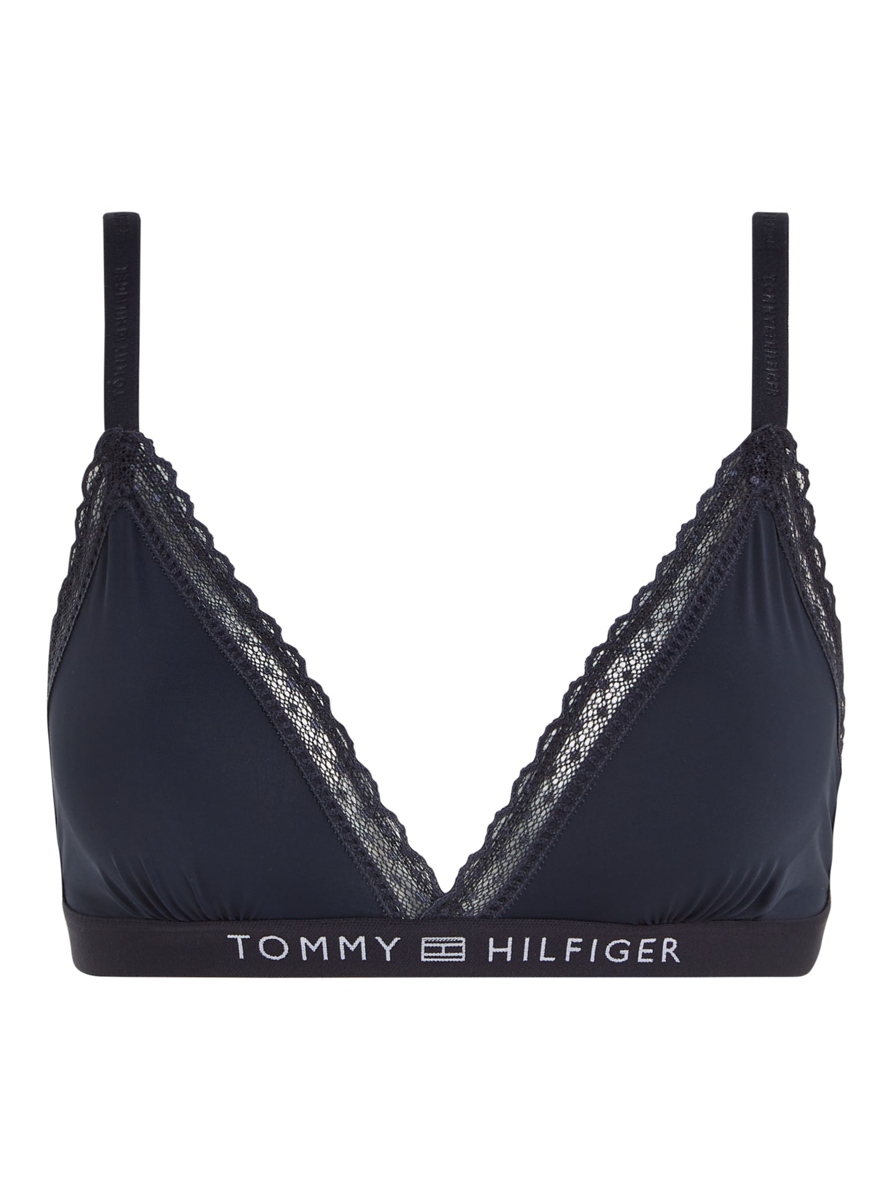 Buy Tommy Hilfiger Lace Unlined Triangle Bra, Desert Sky Online at johnlewis.com