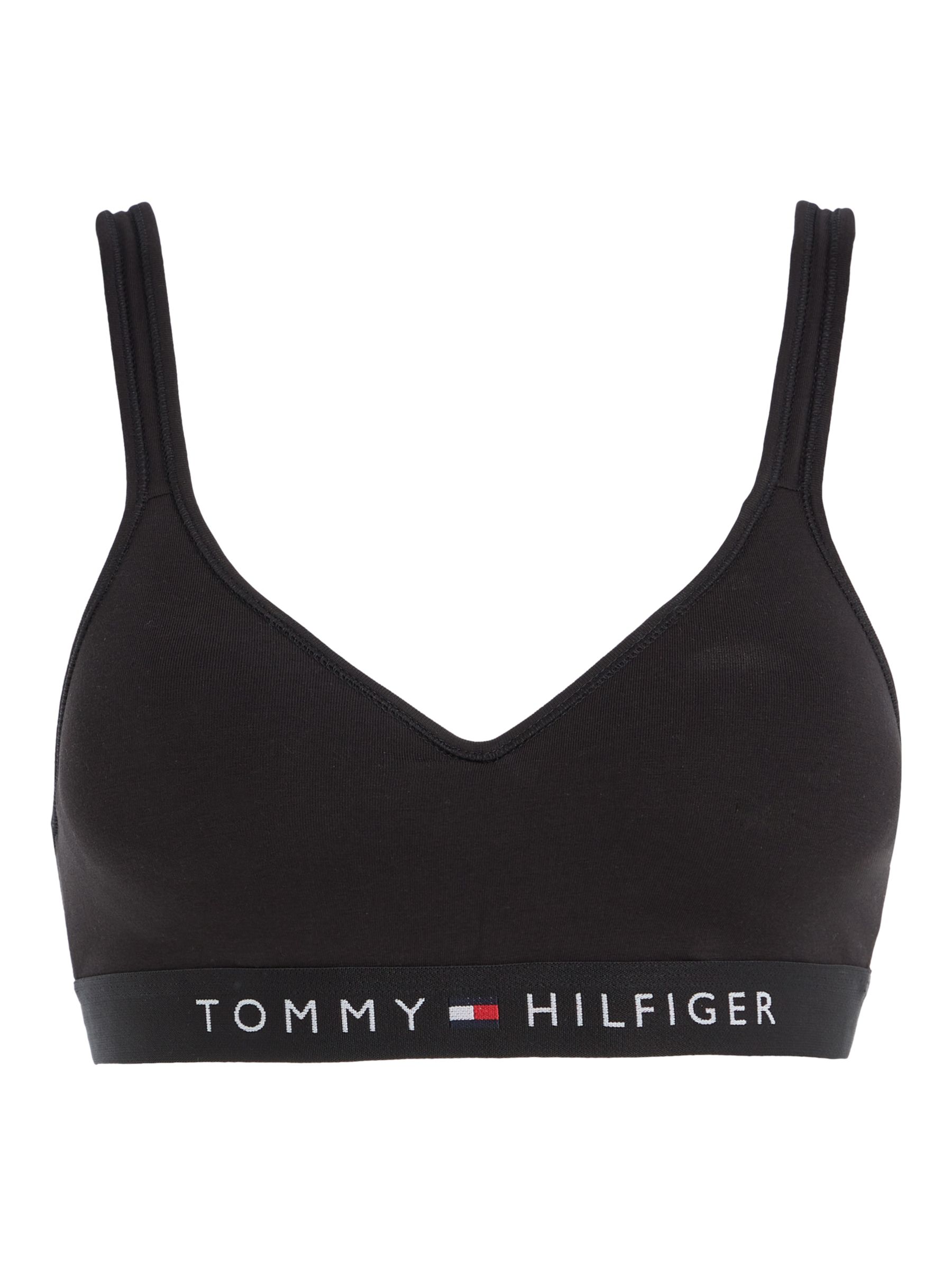 Buy Tommy Hilfiger V-Neck Padded Bralette, Black Online at johnlewis.com