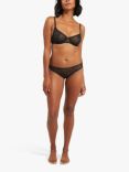 Nudea Lift Mesh Logo Balconette Bra, Black