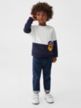 Mango Kids' Paw Patrol Colour Block Jumper, Natural White/Multi