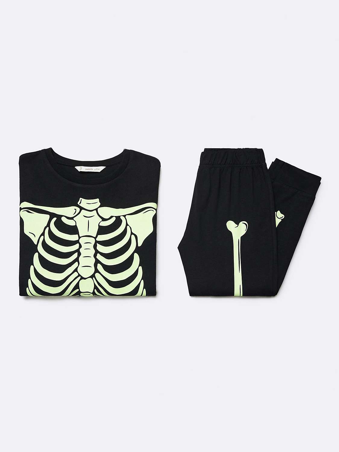 Buy Mango Kids' Bones Pyjama Set, Black Online at johnlewis.com