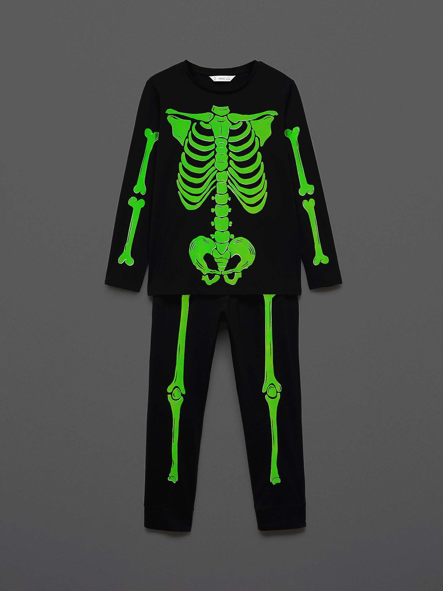 Buy Mango Kids' Bones Pyjama Set, Black Online at johnlewis.com