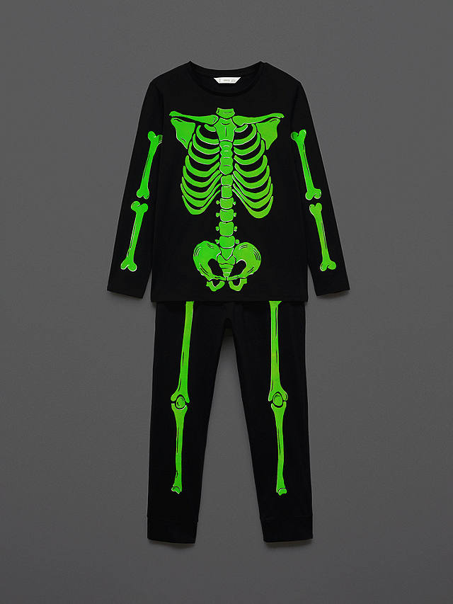 Mango Kids' Bones Pyjama Set, Black