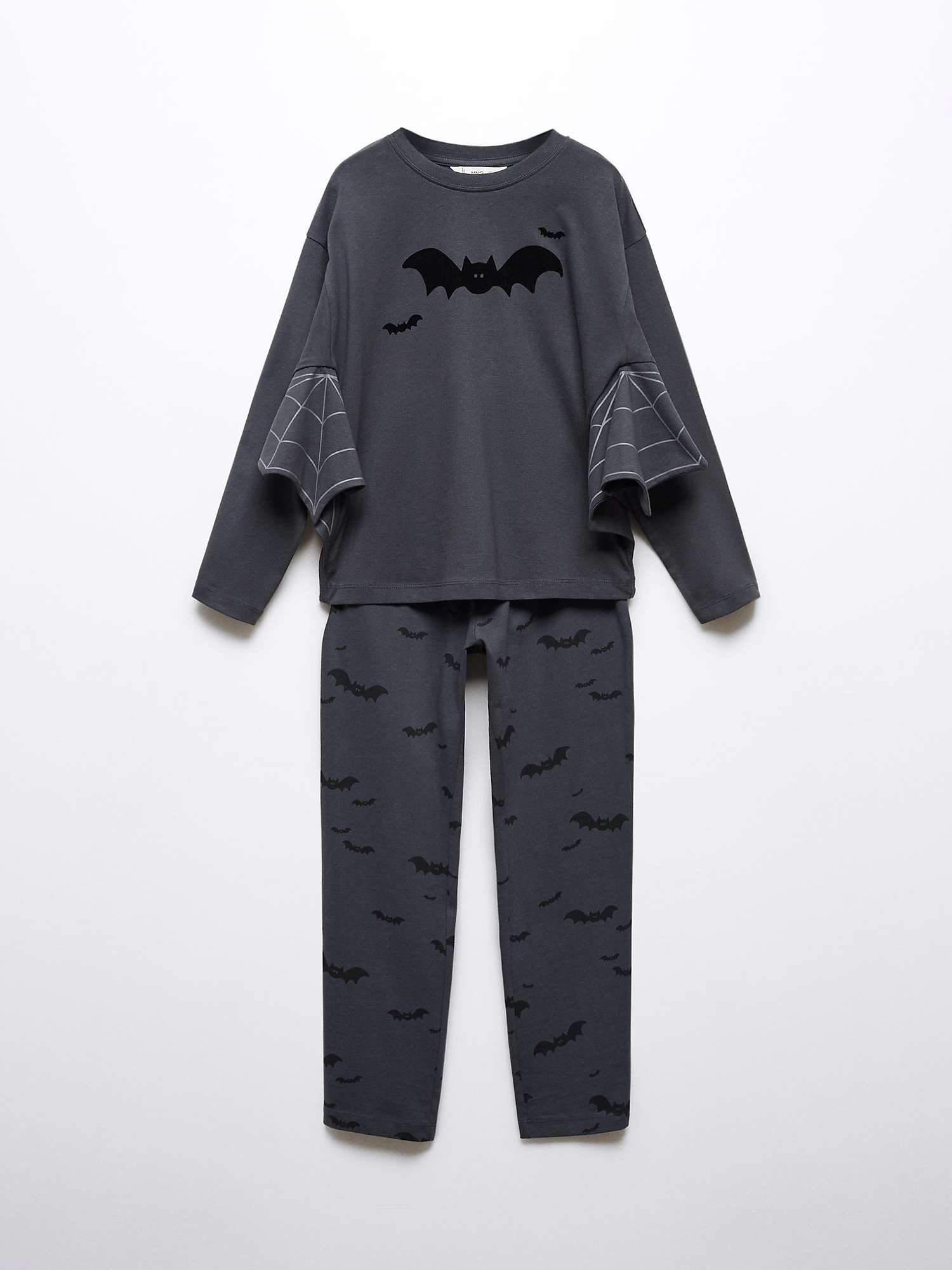Buy Mango Kids' Bat Pyjama Top & Bottoms Set, Charcoal Online at johnlewis.com