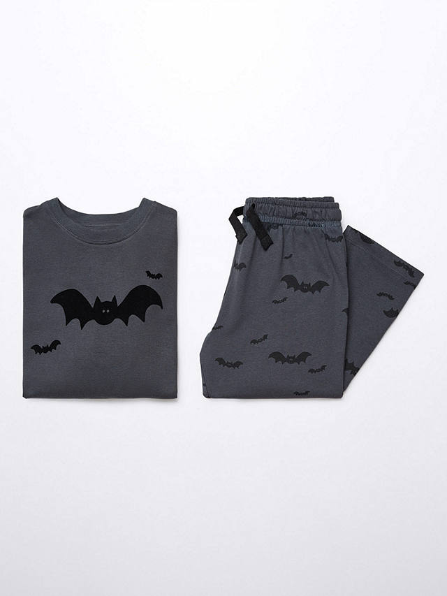 Mango Kids' Bat Pyjama Top & Bottoms Set, Charcoal