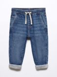 Mango Baby Santi Elastic Waist Jeans, Open Blue