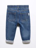 Mango Baby Santi Elastic Waist Jeans, Open Blue