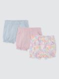 John Lewis Baby Floral Shorts, Pack of 3, Multi