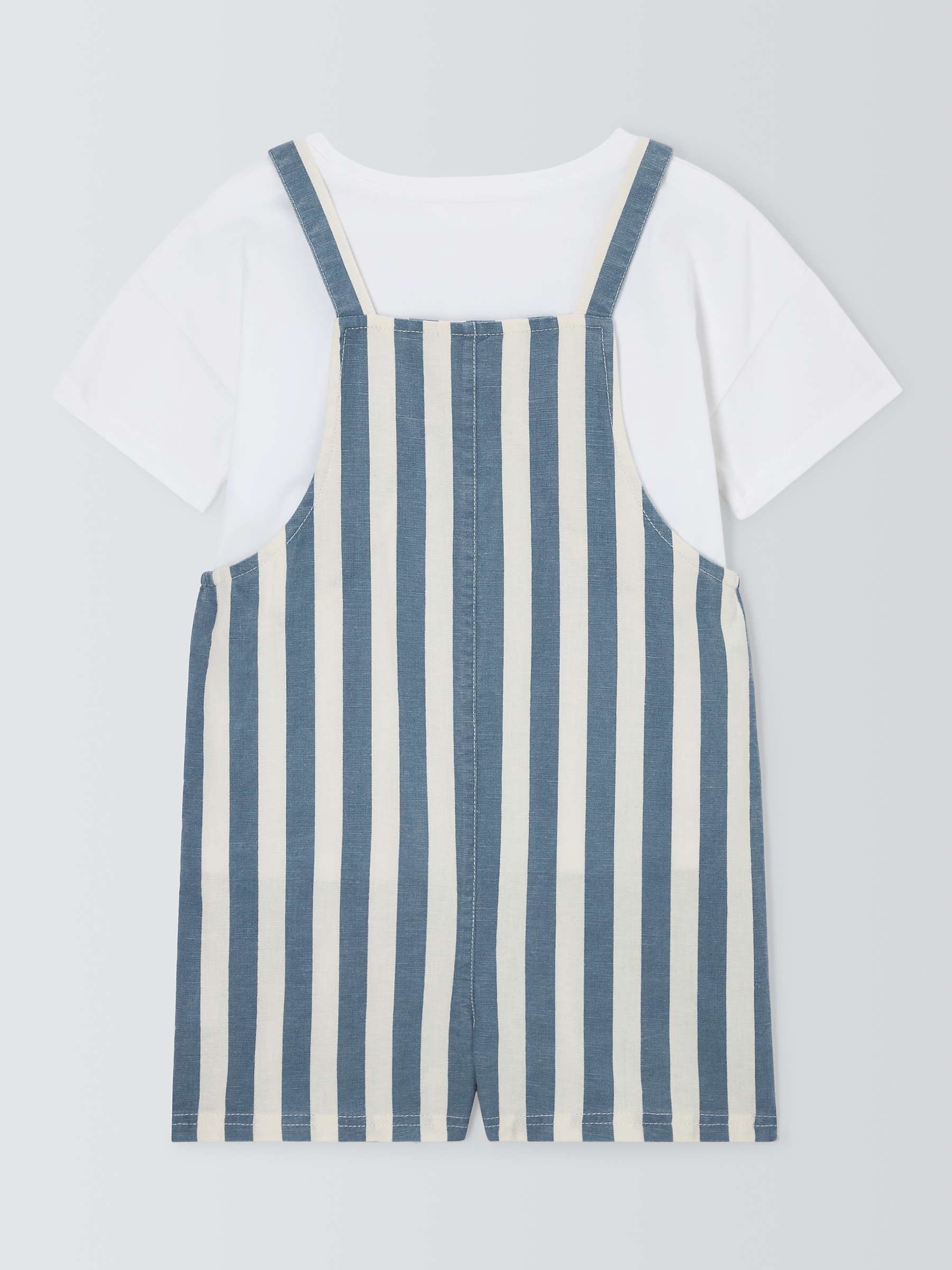 Buy John Lewis ANYDAY Baby Cotton T-Shirt and Linen Blend Stripe Dungarees Online at johnlewis.com