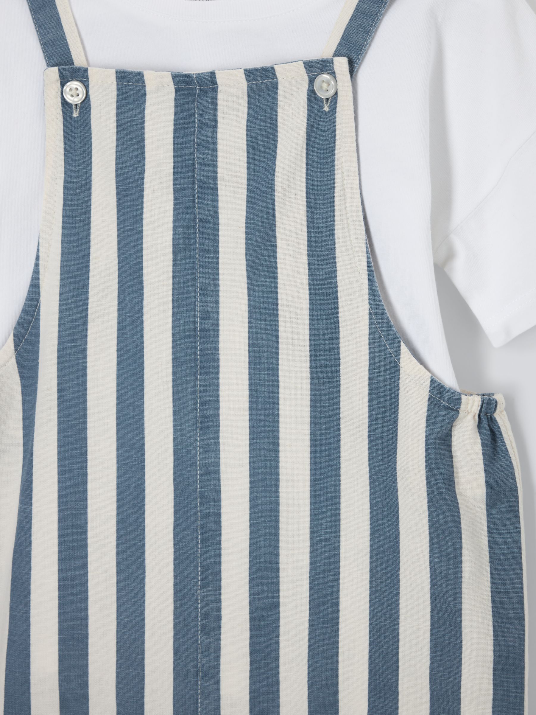 Buy John Lewis ANYDAY Baby Cotton T-Shirt and Linen Blend Stripe Dungarees Online at johnlewis.com