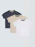 John Lewis Baby Plain Cotton T-Shirt, Pack of 3, Multi