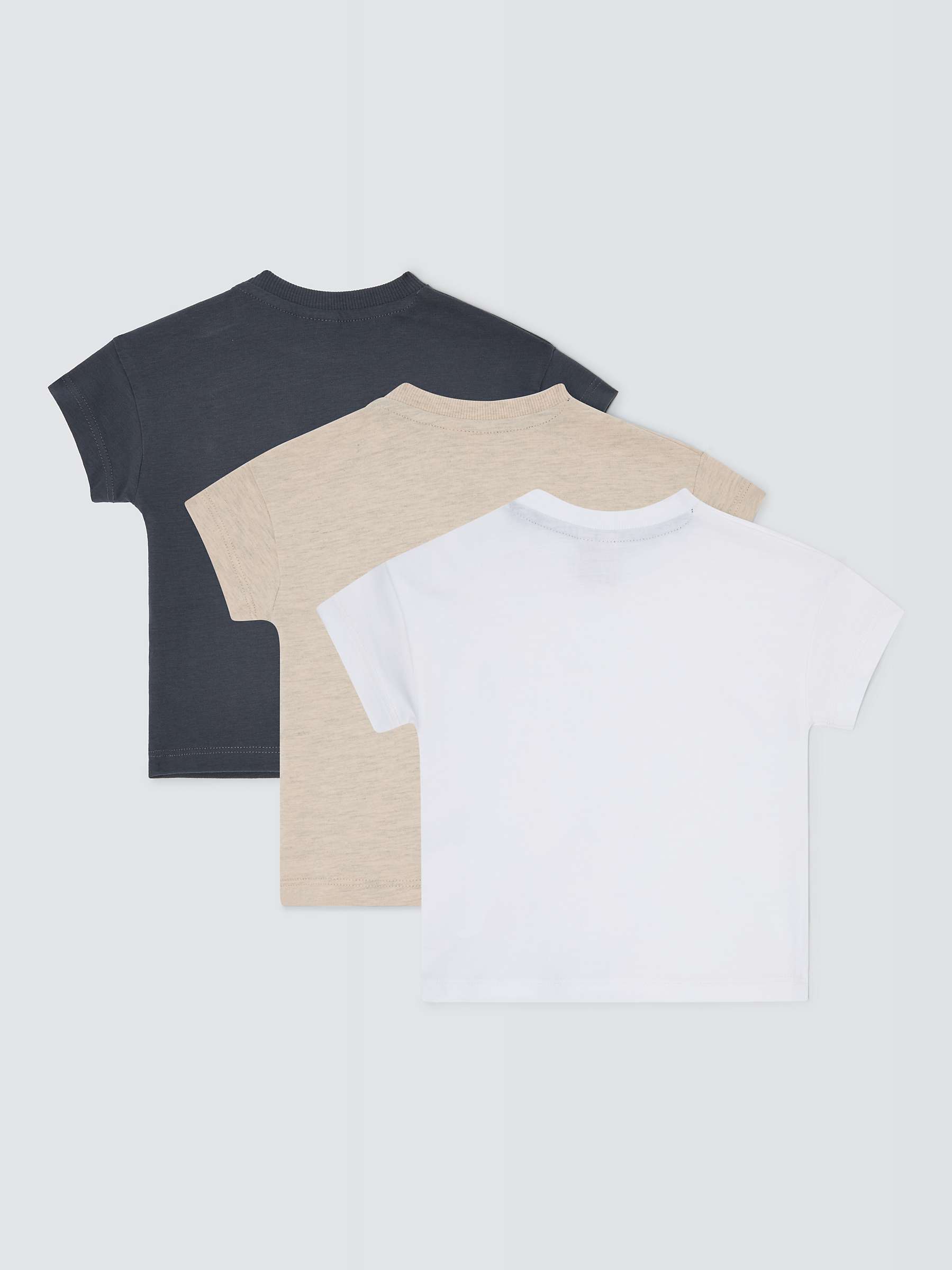 Buy John Lewis Baby Plain Cotton T-Shirt, Pack of 3, Multi Online at johnlewis.com