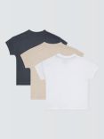 John Lewis Baby Plain Cotton T-Shirt, Pack of 3, Multi