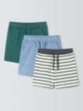 John Lewis Baby Colourblock and Striped Shorts, Pack of 3, Multi