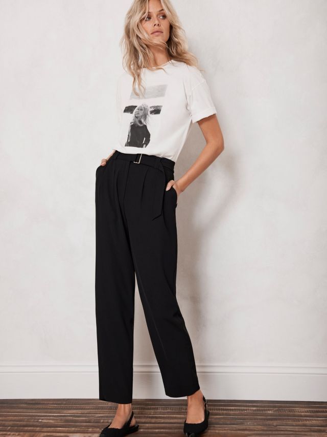 Belted store black trousers