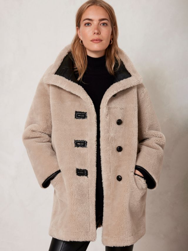 Cream funnel hot sale neck coat