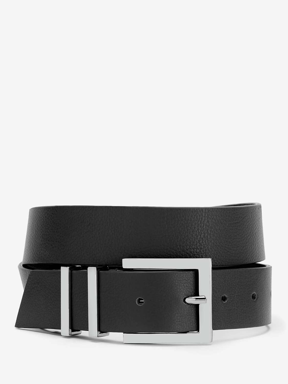 Buy Mint Velvet Square Buckle Leather Belt, Black Online at johnlewis.com