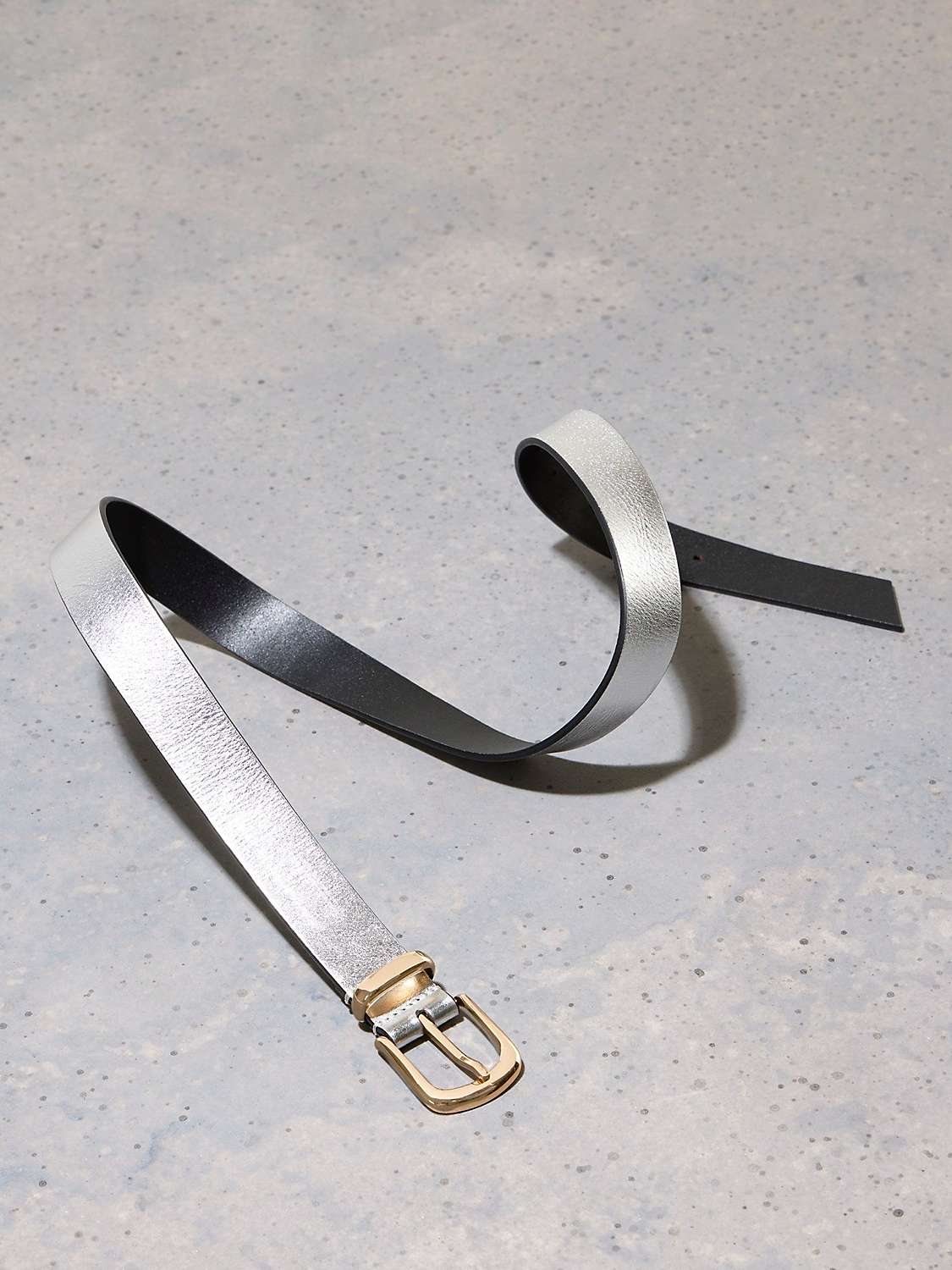 Buy Mint Velvet Metallic Leather Belt, Silver Online at johnlewis.com