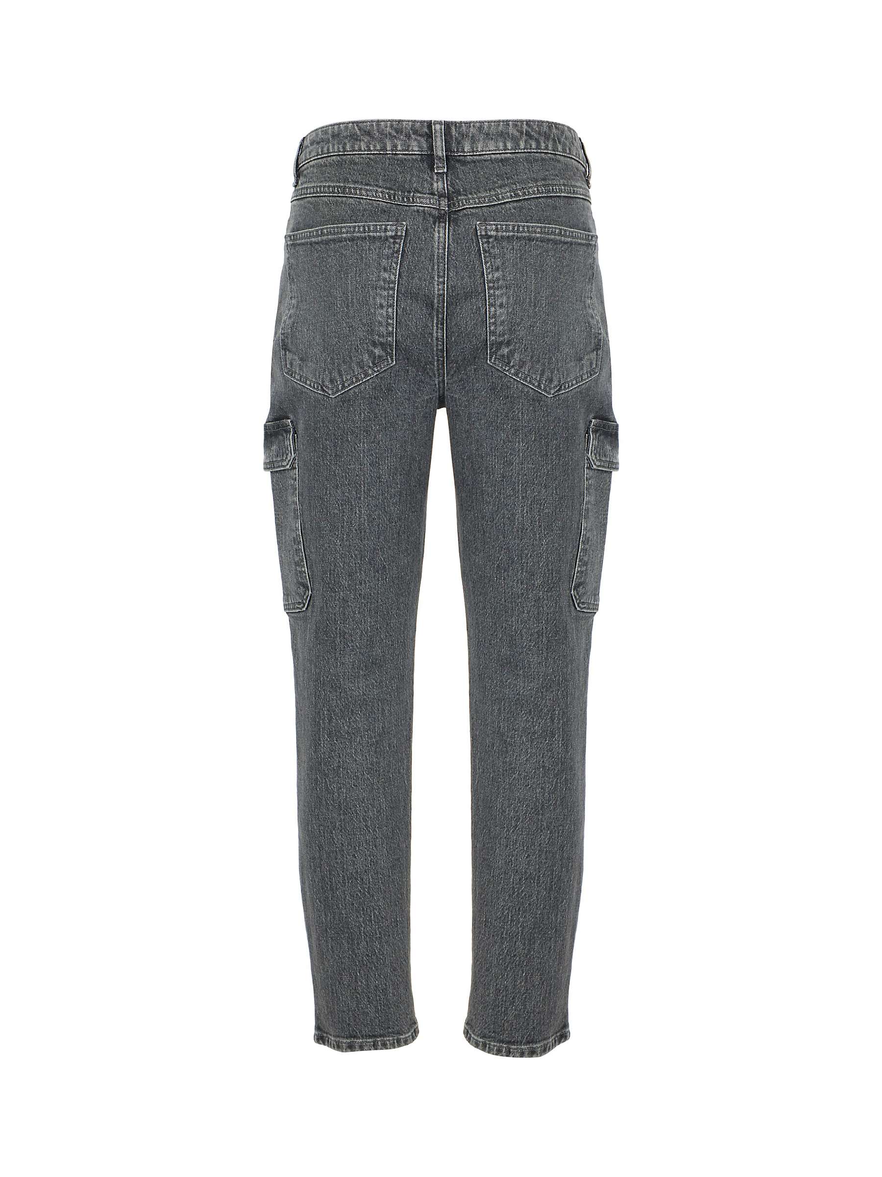 Mint Velvet Clean Cargo Straight Cut Jeans, Grey at John Lewis & Partners