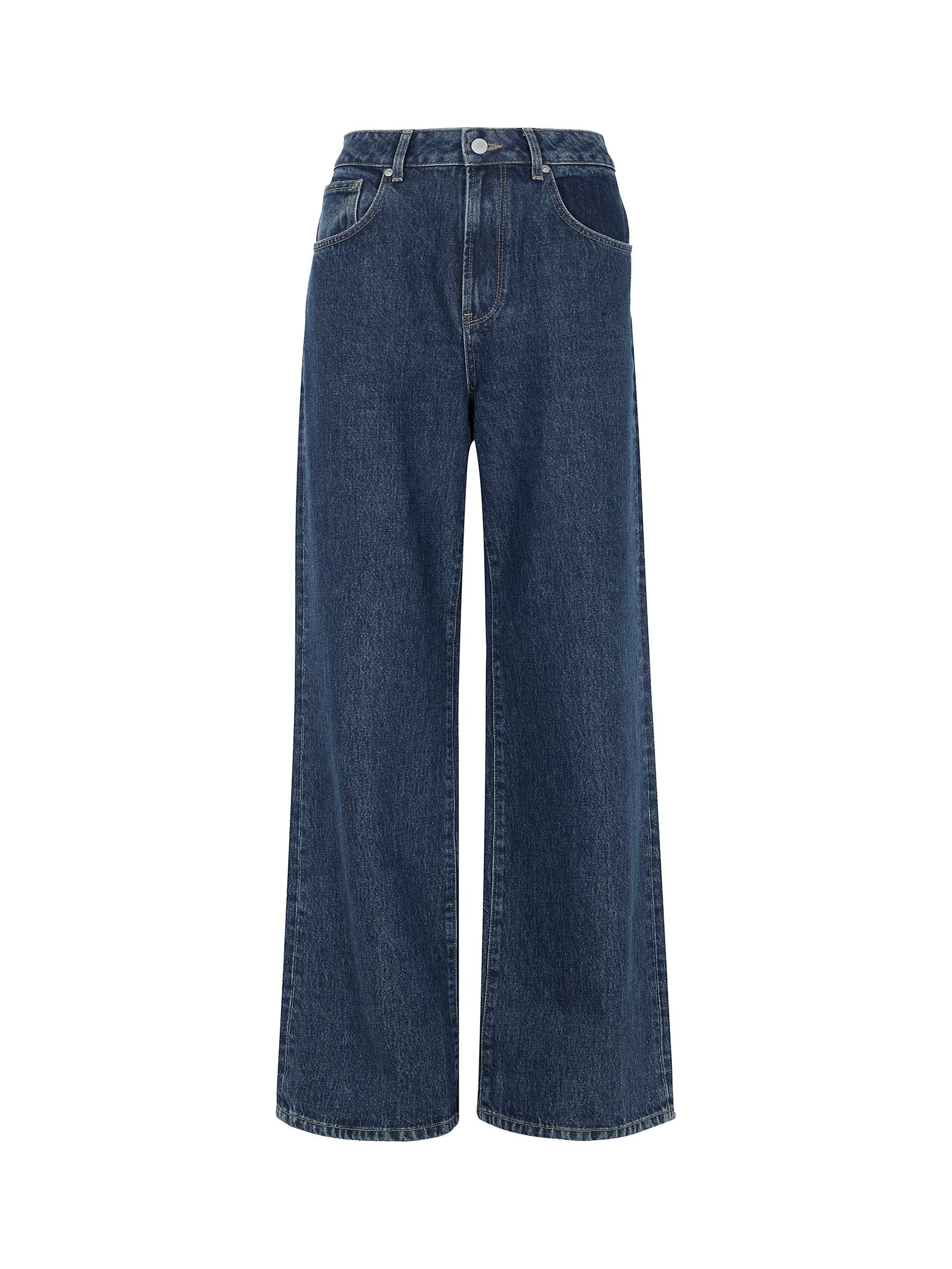 Buy Mint Velvet Soft Wide Leg Jeans, Mid Indigo Online at johnlewis.com