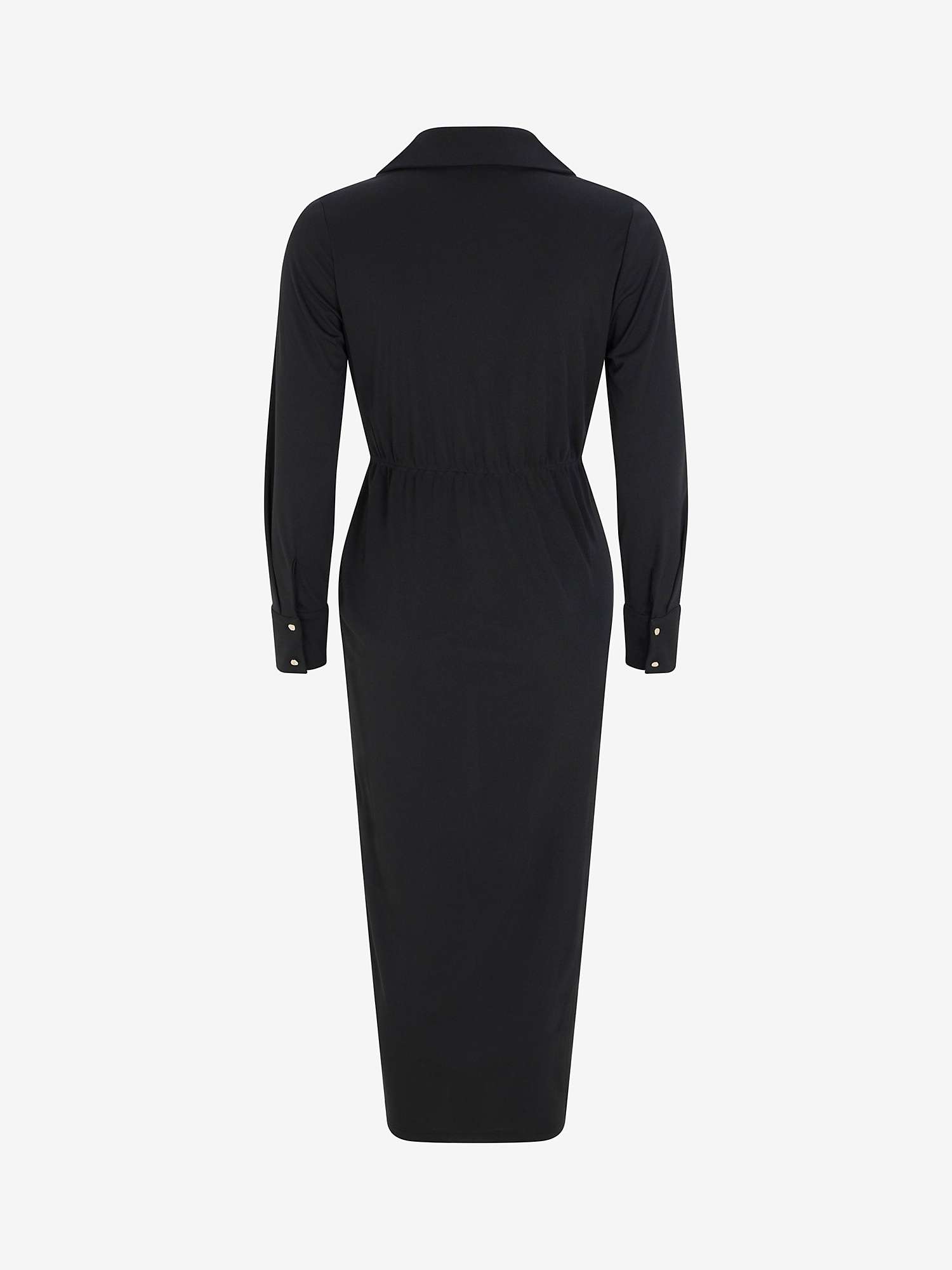 Buy Mint Velvet Midi Draped Shirt Dress, Black Online at johnlewis.com