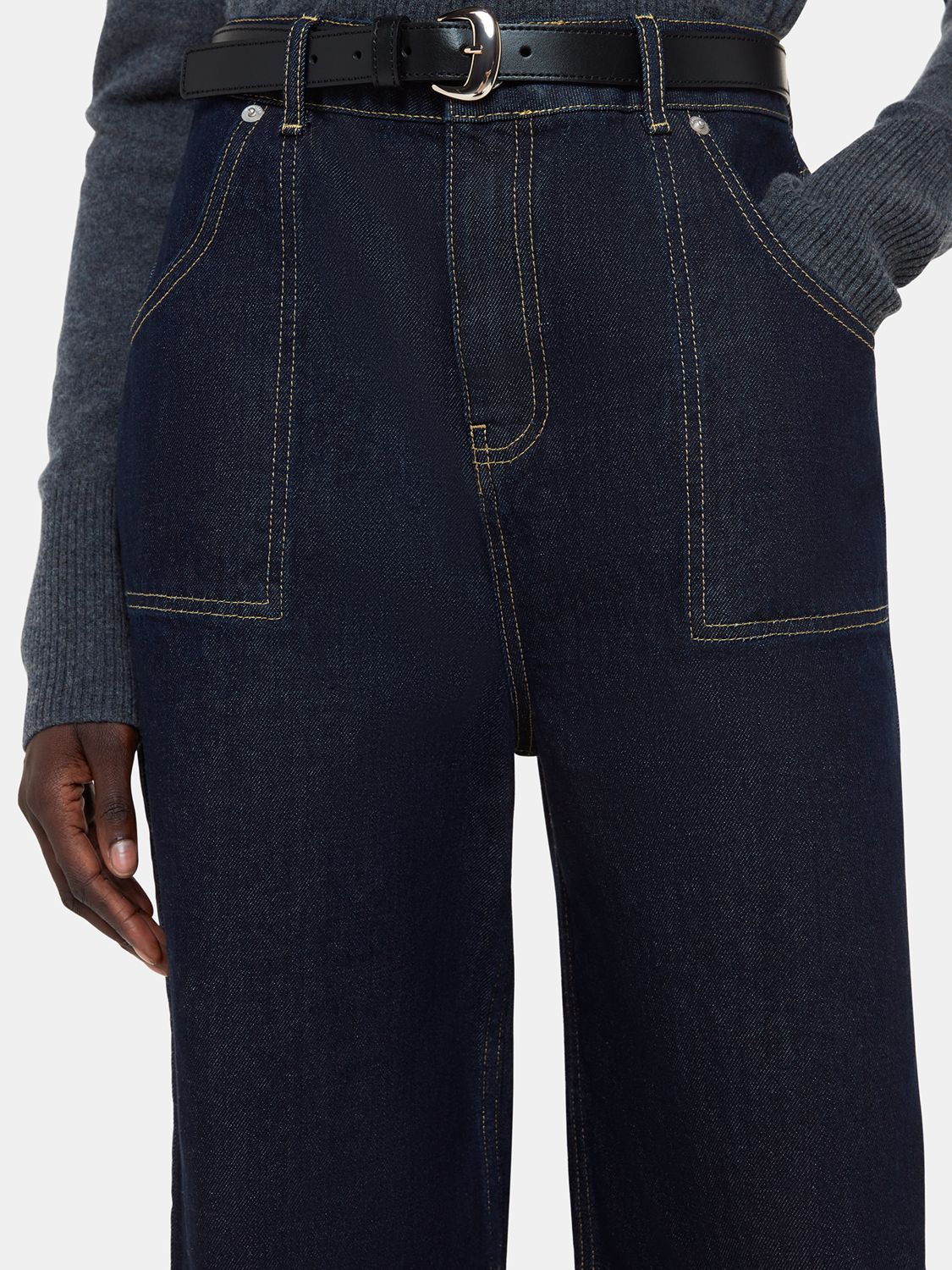 Buy Whistles Marie Elasticated Waist Jeans, Washed Black Online at johnlewis.com