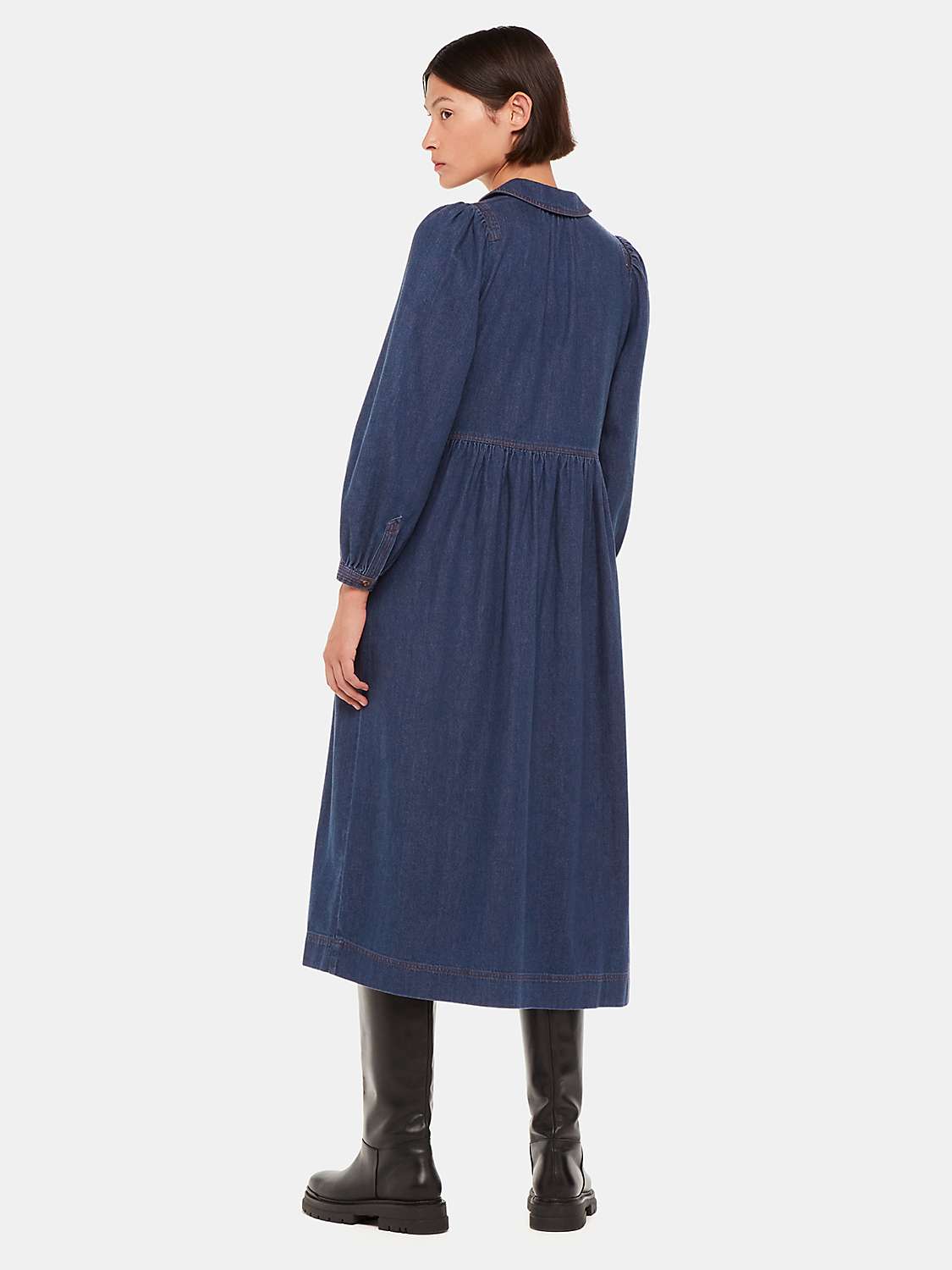 Buy Whistles Rina Trapeze Dress, Blue Online at johnlewis.com