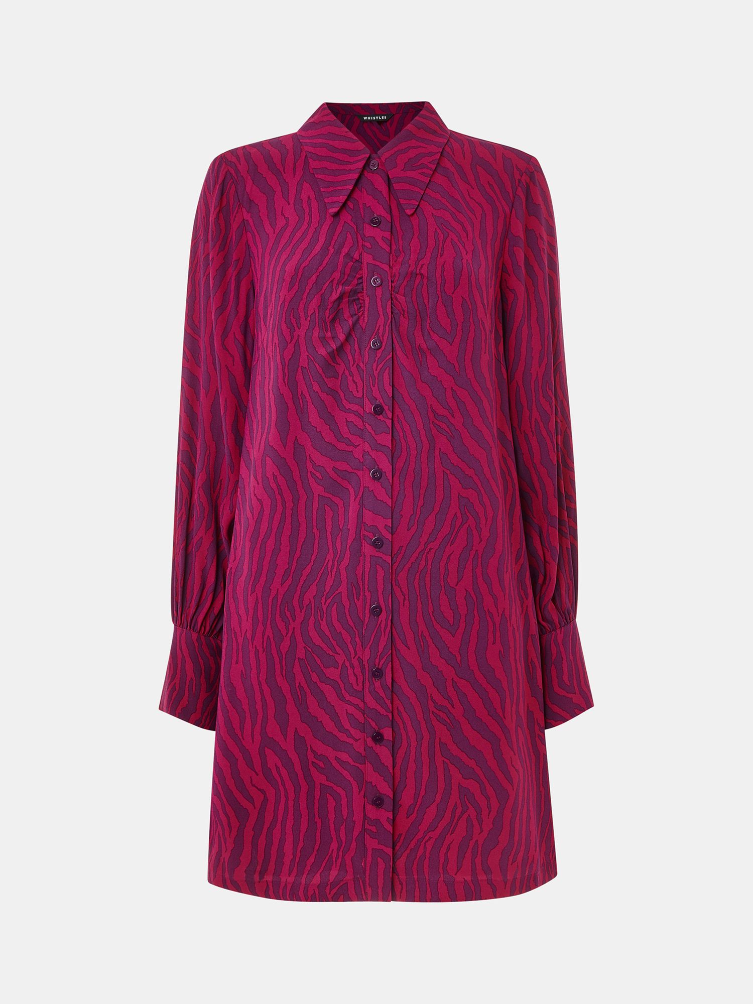 Buy Whistles Zebra Stripe Shirt, Purple/Multi Online at johnlewis.com